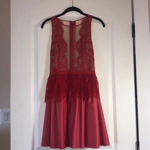 Red lace dress